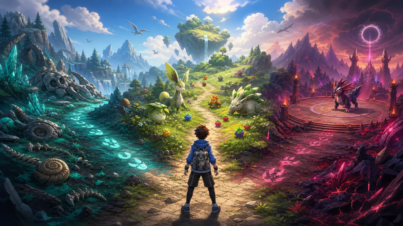 Choose Your Path: Fossil Fun Guide - Explore, Catch, or Battle?